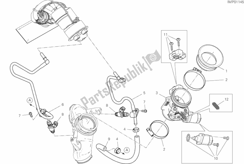 All parts for the Throttle Body of the Ducati Scrambler Flat Track Thailand 803 2019